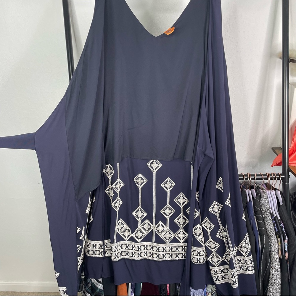 Tory Burch Navy Reena Wrap Dress - Picture 3 of 7